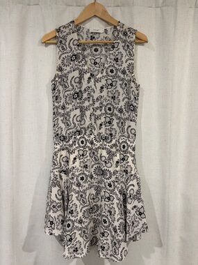 A.L.C. Black & White Paisley Mini Dress